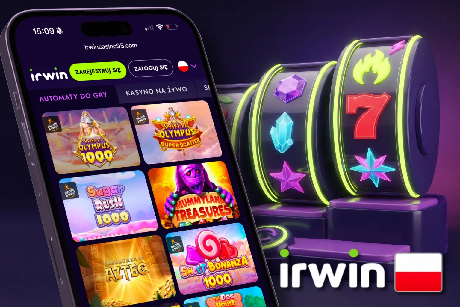 Przegląd automatów o różnej zmienności Irwin Casino