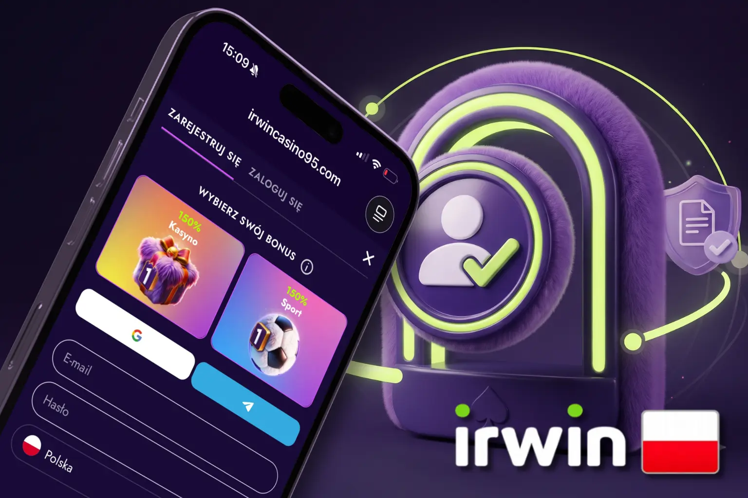 Rejestracja i logowanie do konta Irwin Casino