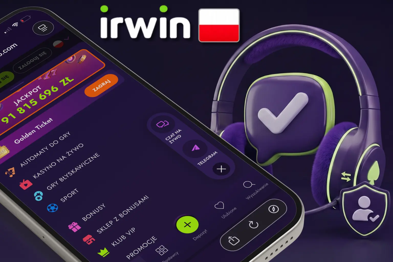 Wsparcie techniczne dla graczy w Irwin Casino